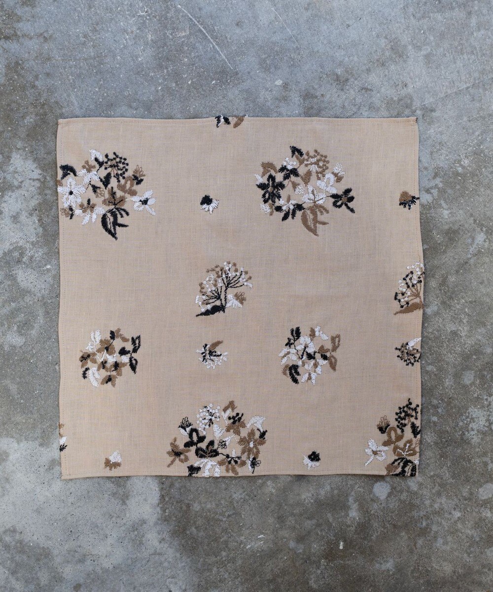 AND WOOL 野小花刺繍ハンカチ 