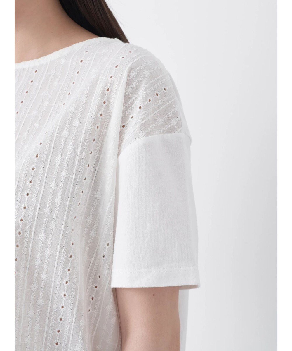 earth music&ecology 刺繍レースドッキングチュニック 