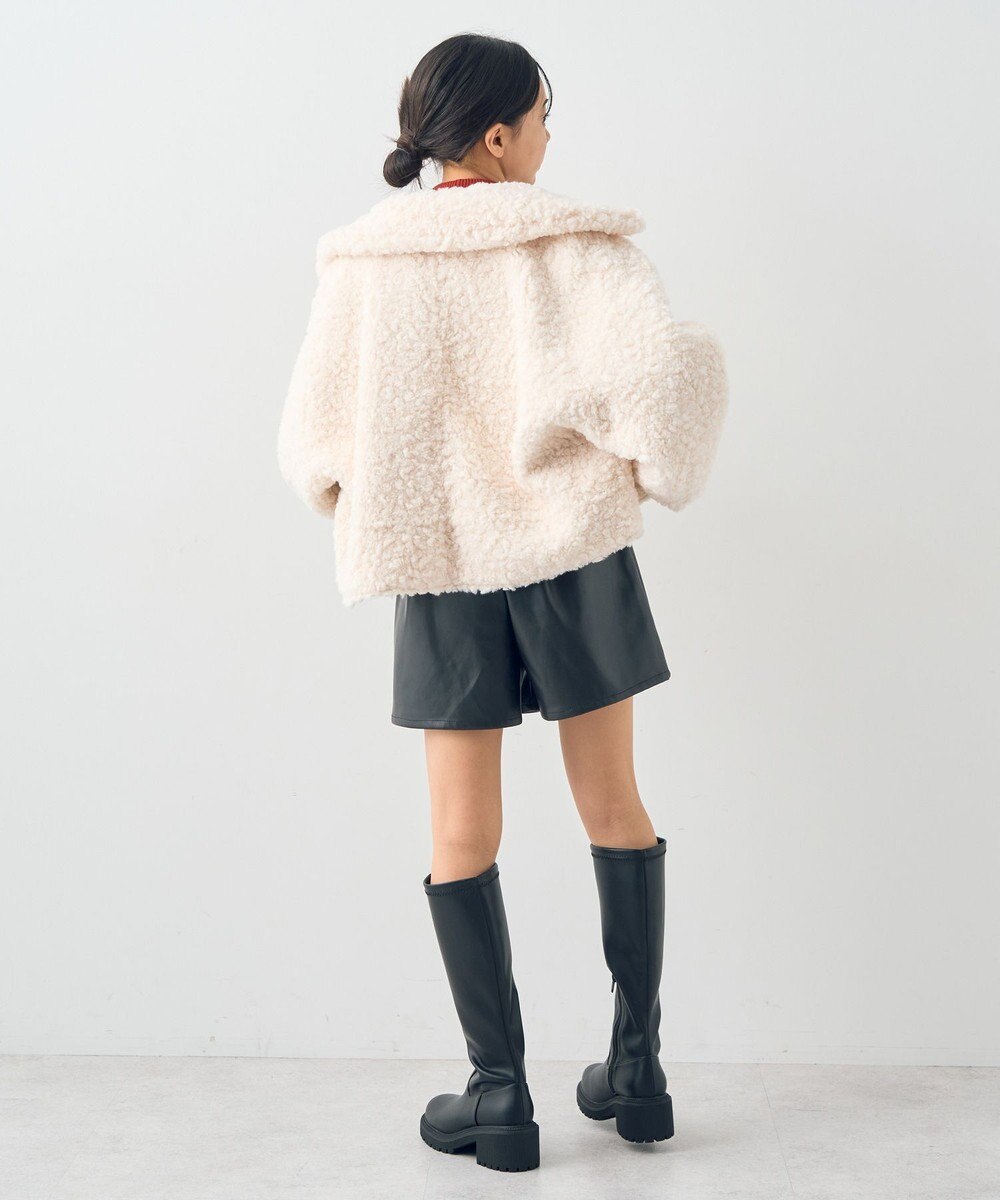 earth music&ecology リバーシブルフェイクムートンショートブルゾン 