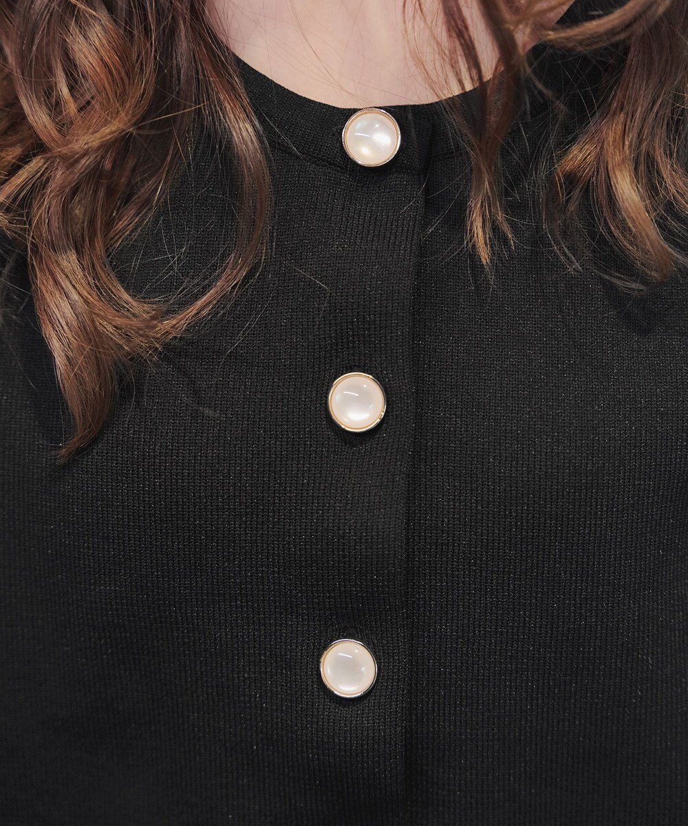 Tiaclasse L 【洗える】スポンジニットパールボタンカーディガン 