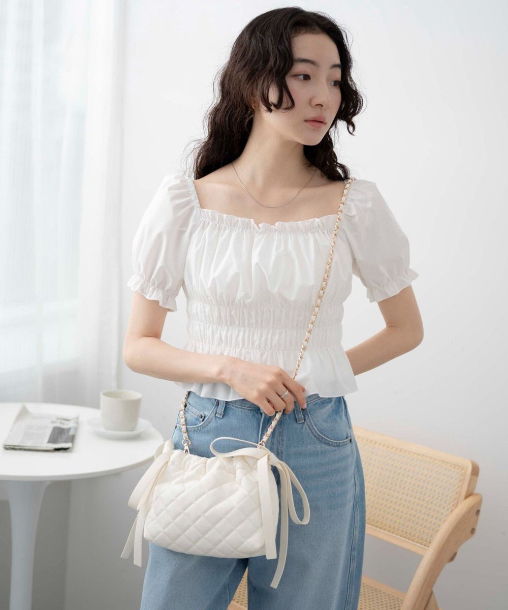 WEGO サイドリボンキルティングショルダー 