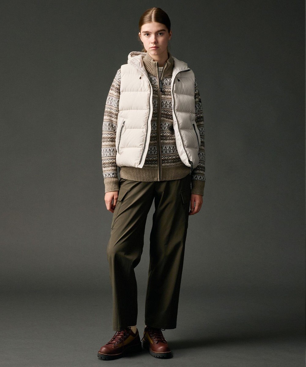 JOSEPH ABBOUD MOUNTAIN 【軽量/ソフト】ラム×モールジャカード ニットブルゾン 