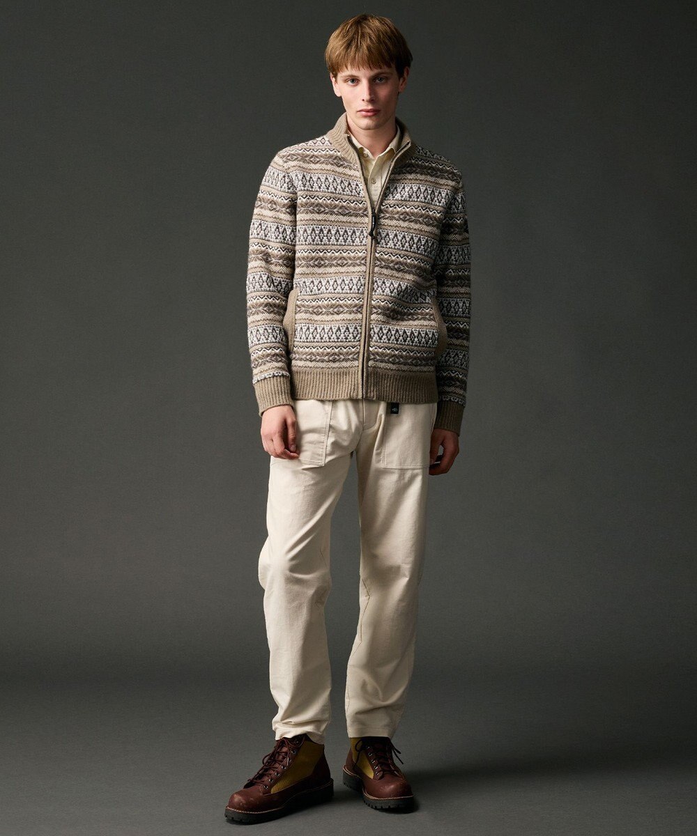 JOSEPH ABBOUD MOUNTAIN 【軽量/ソフト】ラム×モールジャカード ニットブルゾン 