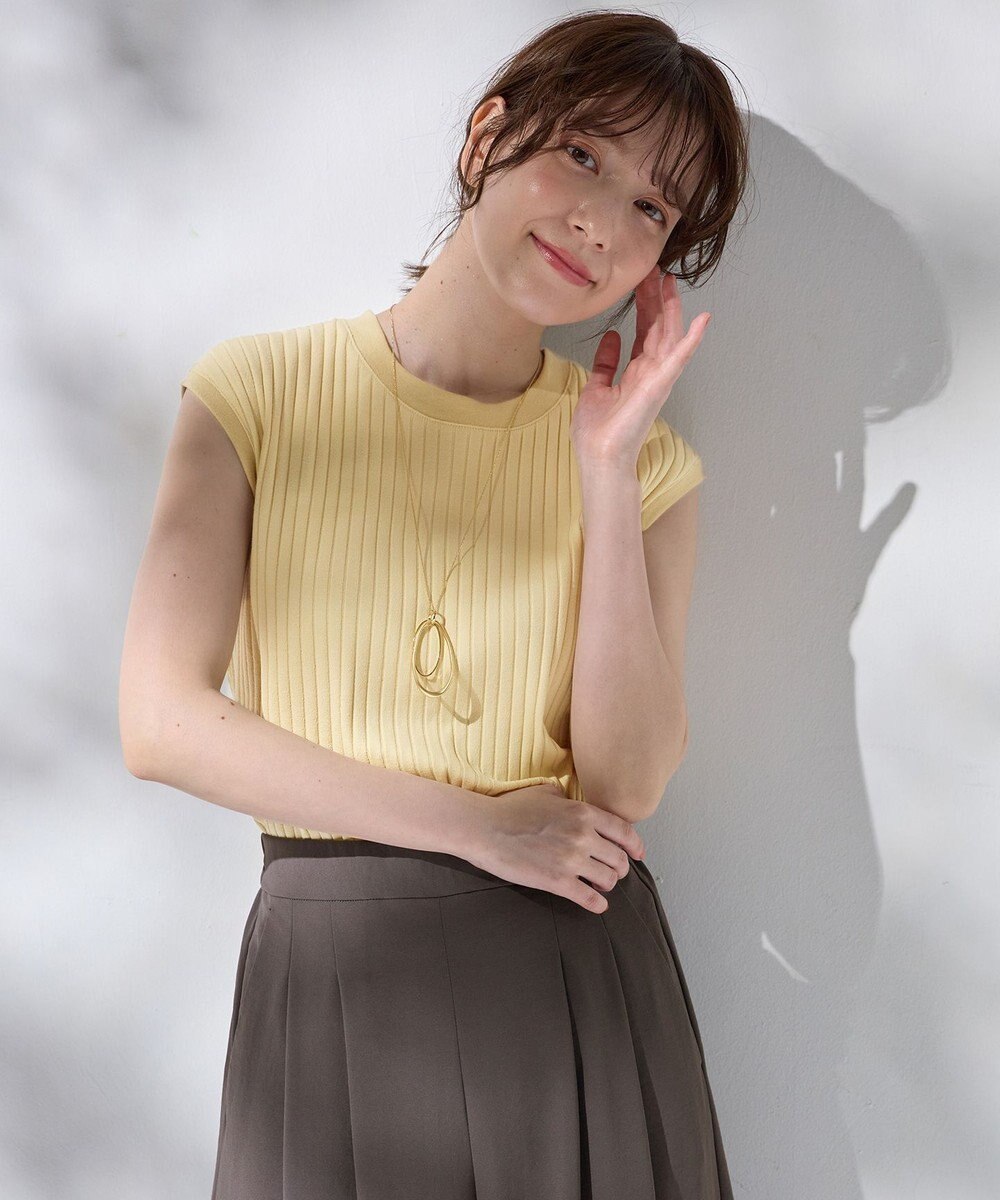 ANY L 【洗濯機可/接触冷感/UVカット】汗ジミ防止テレコノースリーブプルオーバー 