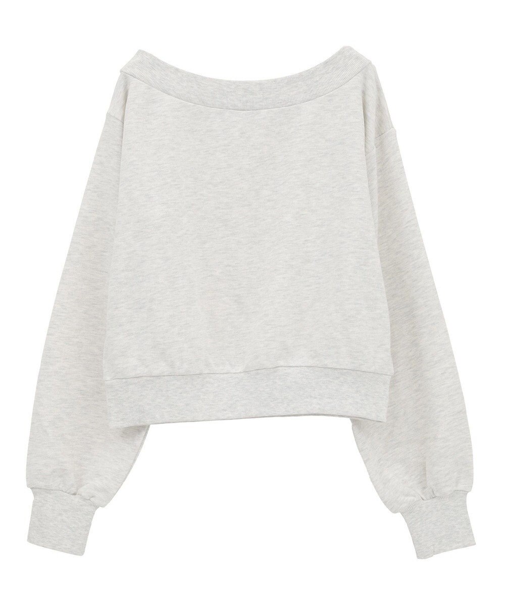 earth music&ecology ショート丈ワンポイント刺繍オフショルスウェット 