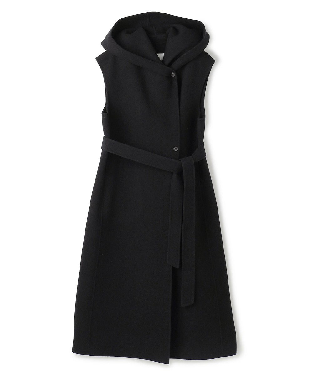 BEIGE， LEMOORE / ウールリバーフード付きロングジレ 