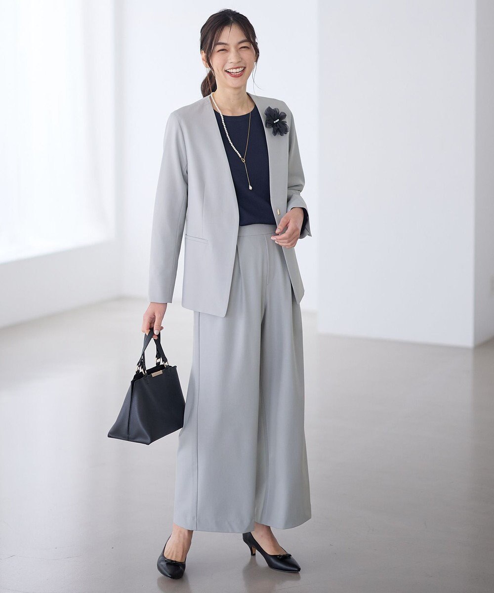 ANY イージーケアライトストレッチワイドパンツ 