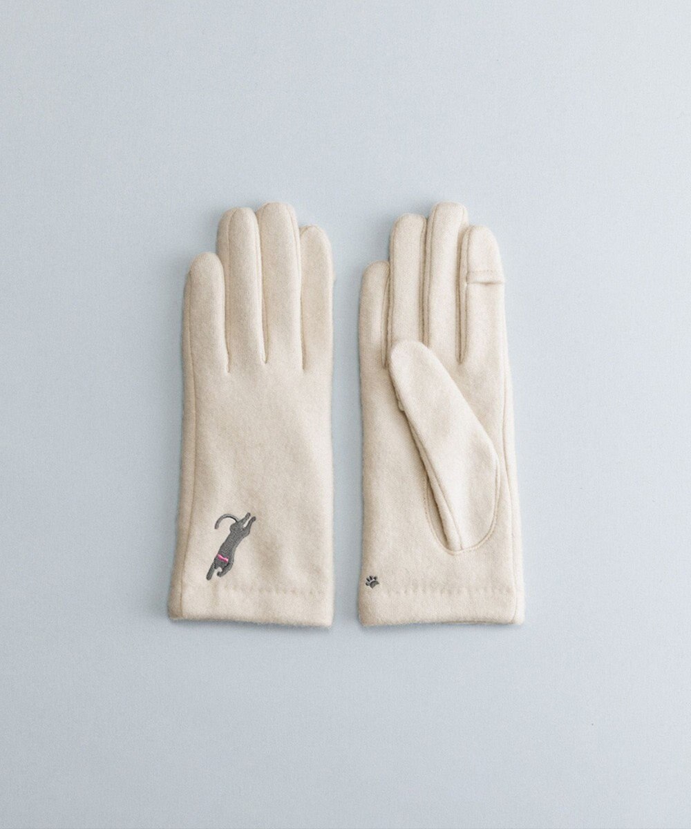 ORuKuBET おひるねねこ刺繍ジャージグローブ(WOMEN)【タッチパネル対応】 