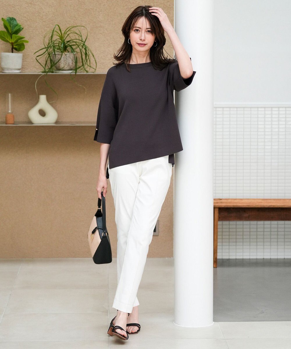 ANY SIS S エアリーストレッチ テーパードパンツ 