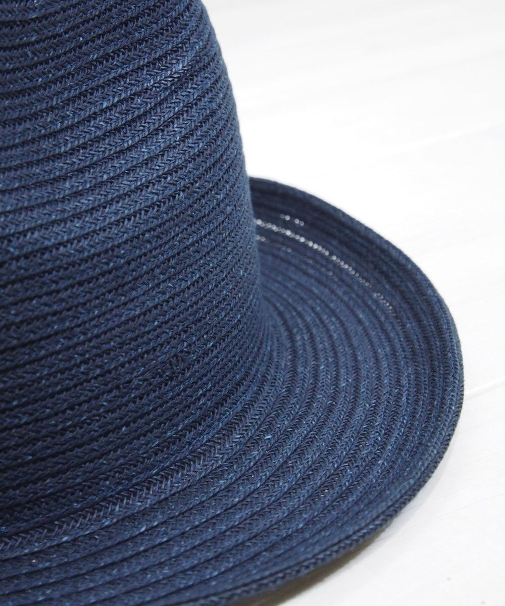 石田製帽 【UNISEX】インディゴ染め和紙ブレード 中折れ ソフトハット 