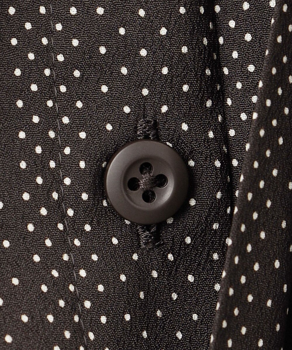 J.PRESS LADIES S 【洗える】ドットデシンプリント ボウタイ バンドカラー ブラウス 