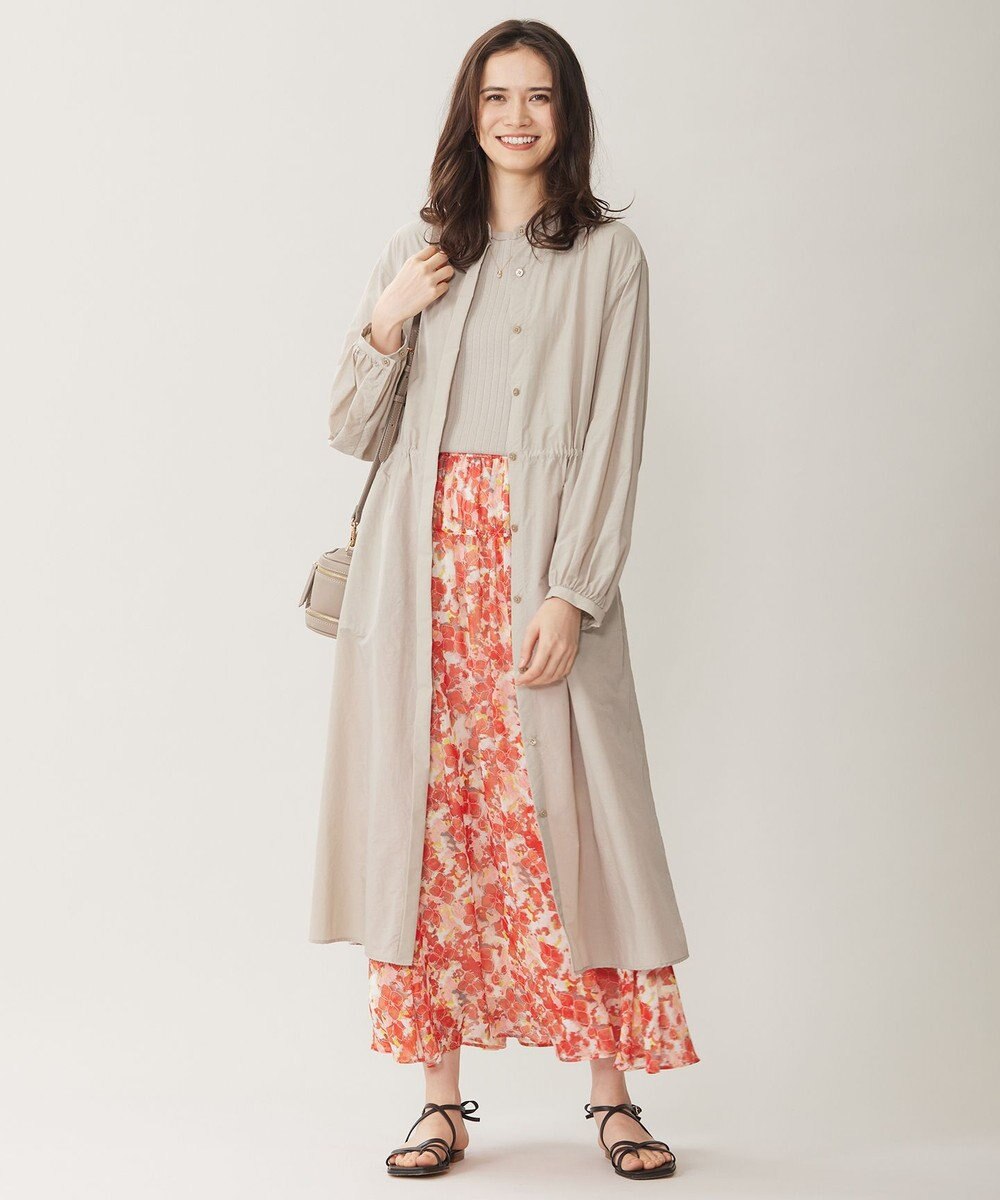 自由区 【ウエストゴム・洗える】オルタンシアフルールプリント スカート 