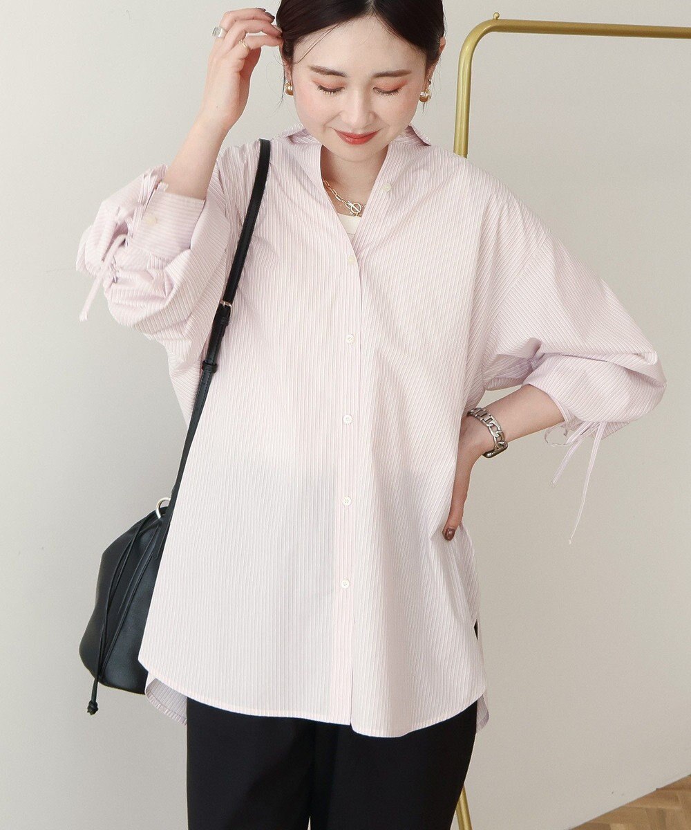 AMERICAN HOLIC 【イージーケア】バックギャザーリボンシャツ 