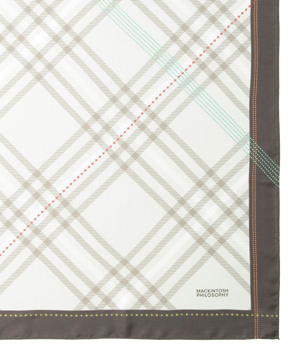 MOONBAT MACKINTOSH PHILOSOPHY(マッキントッシュ フィロソフィー）シルクスカーフ チェック 88×88㎝ 日本製 