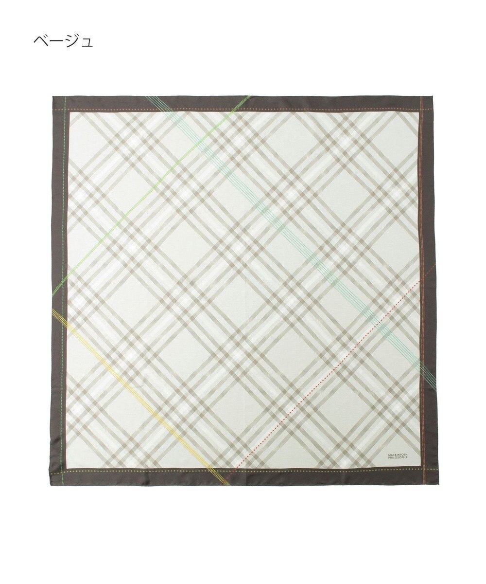 MOONBAT MACKINTOSH PHILOSOPHY(マッキントッシュ フィロソフィー）シルクスカーフ チェック 88×88㎝ 日本製 