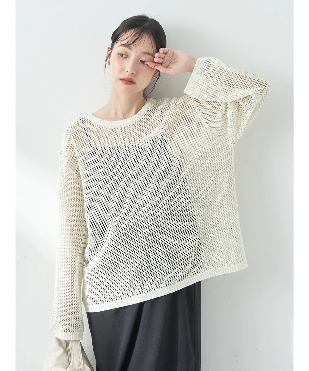 earth music&ecology ラメメッシュプルオーバー 