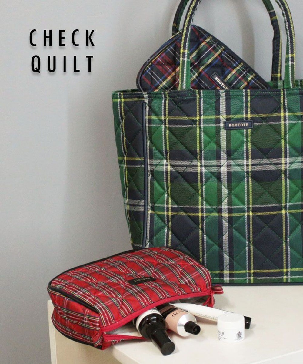 ROOTOTE 3620【トートのおともに】WR.ポーチ.チェックキルト-C 