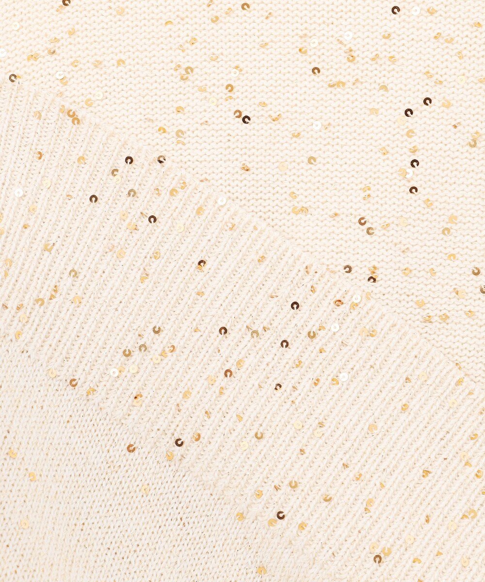 BEIGE， 【洗える】FENNEL / コットンスパンコール半袖ニット 