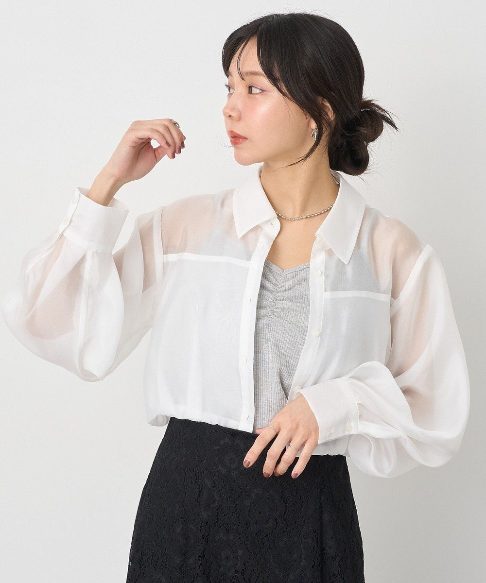 earth music&ecology バルーンシアーショートシャツ 