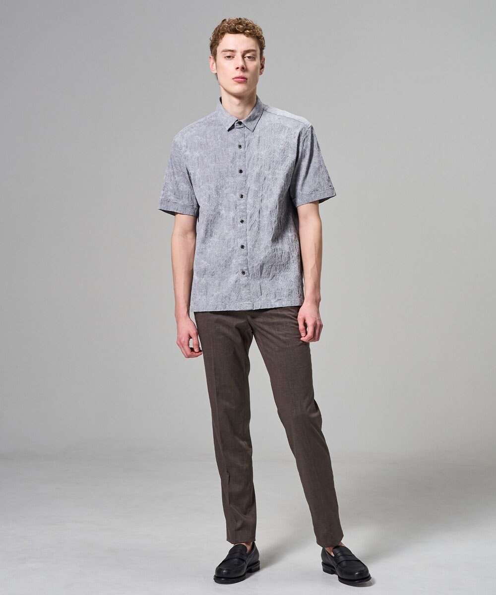 JOSEPH HOMME 【新型】アブストラクトジャガードストレッチ 　レギュラーカラー半袖シャツ 