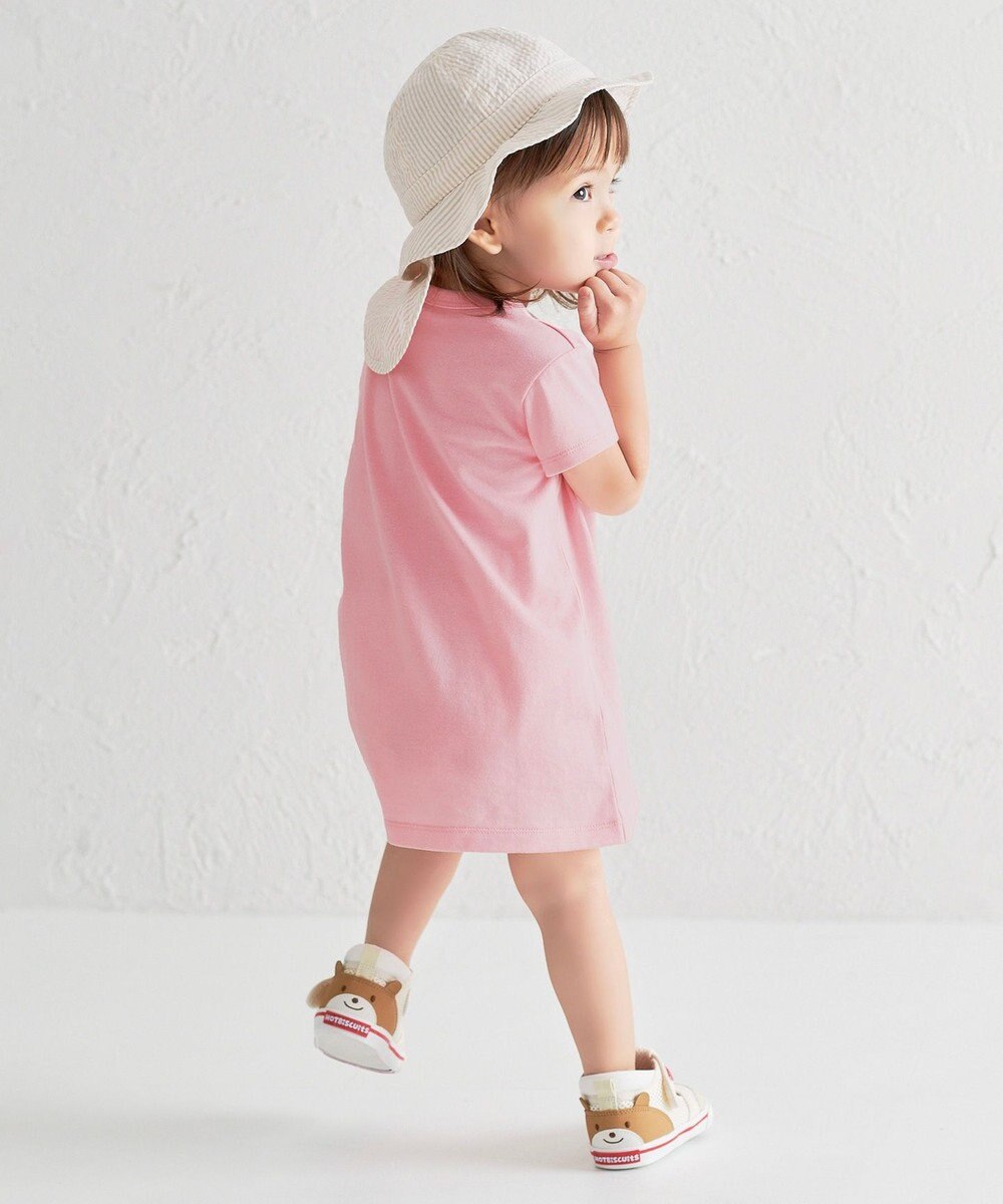 MIKI HOUSE HOT BISCUITS 【80-120cm】カラフルビーンズ フェイスプリント 半袖ワンピース 