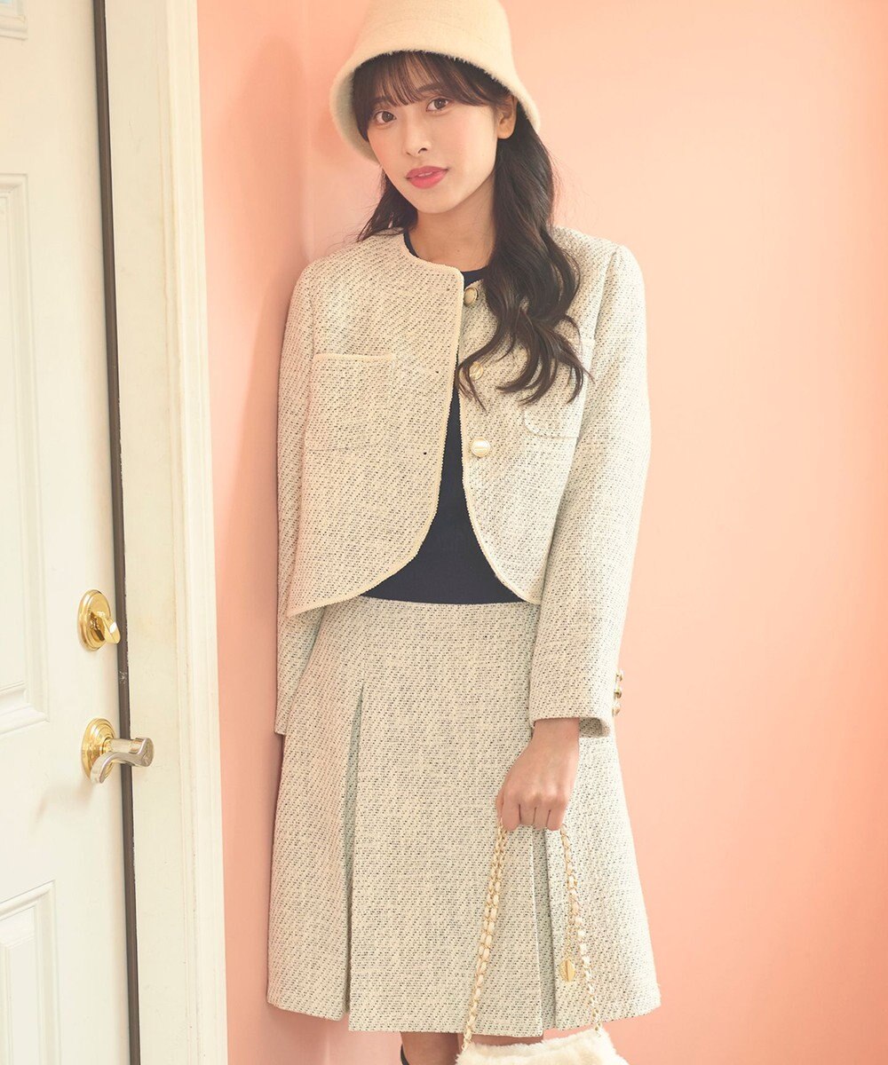 Feroux 【セットアップ対応】ツイードミニ スカート 