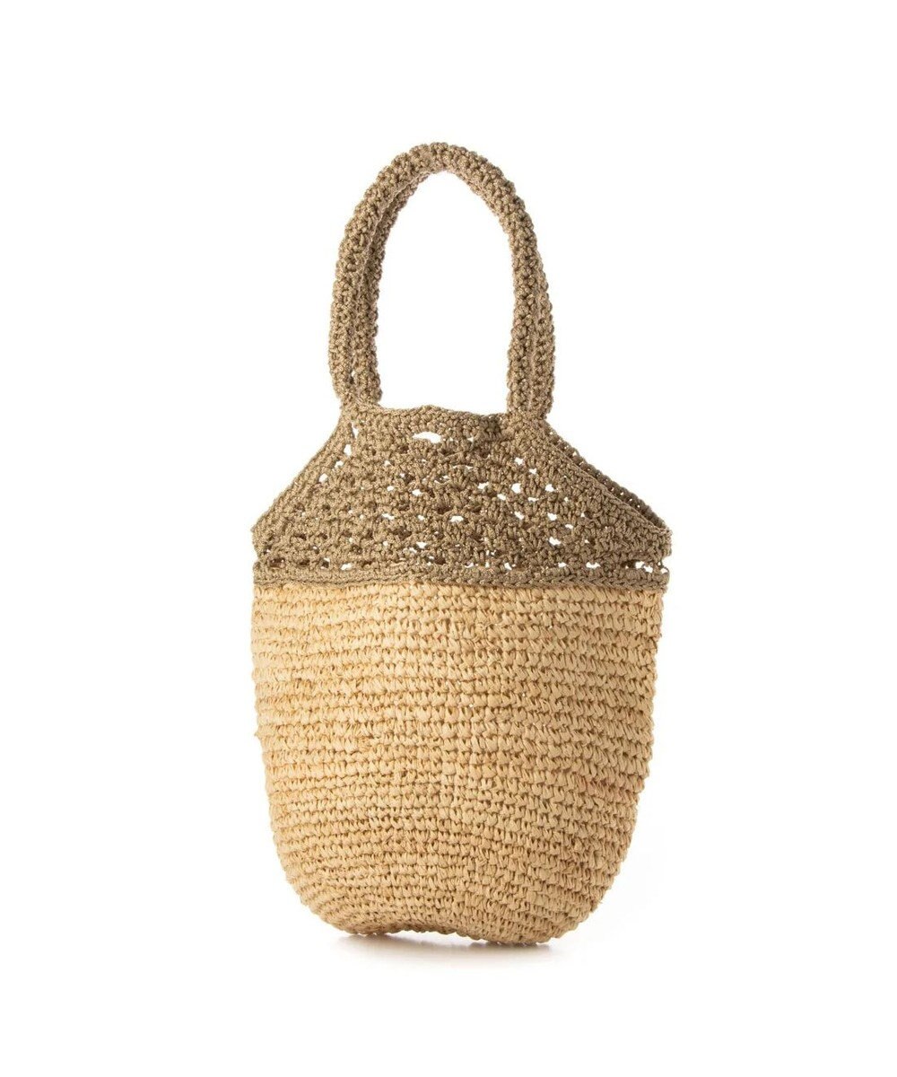 UNBILLION cachecache ラフィア切り替え編みバケツトートバッグ 