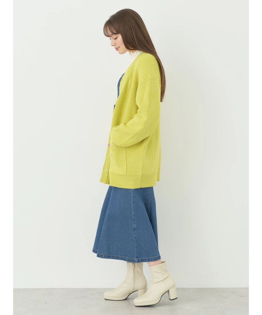 earth music&ecology アンチピリング畦Ｖネックカーディガン 