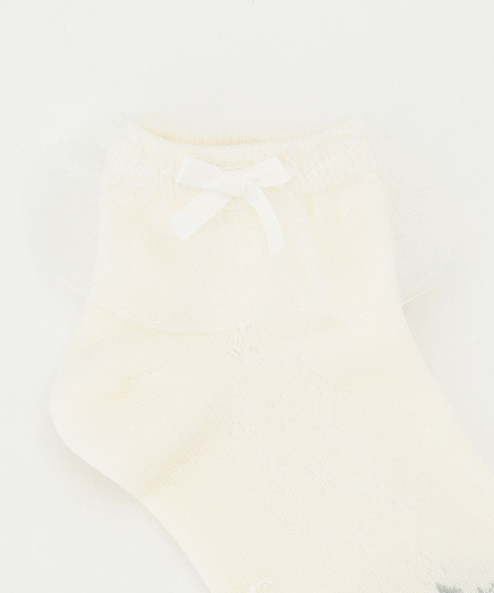 組曲 KIDS 【16-21cm】花透かし柄 ショートソックス 