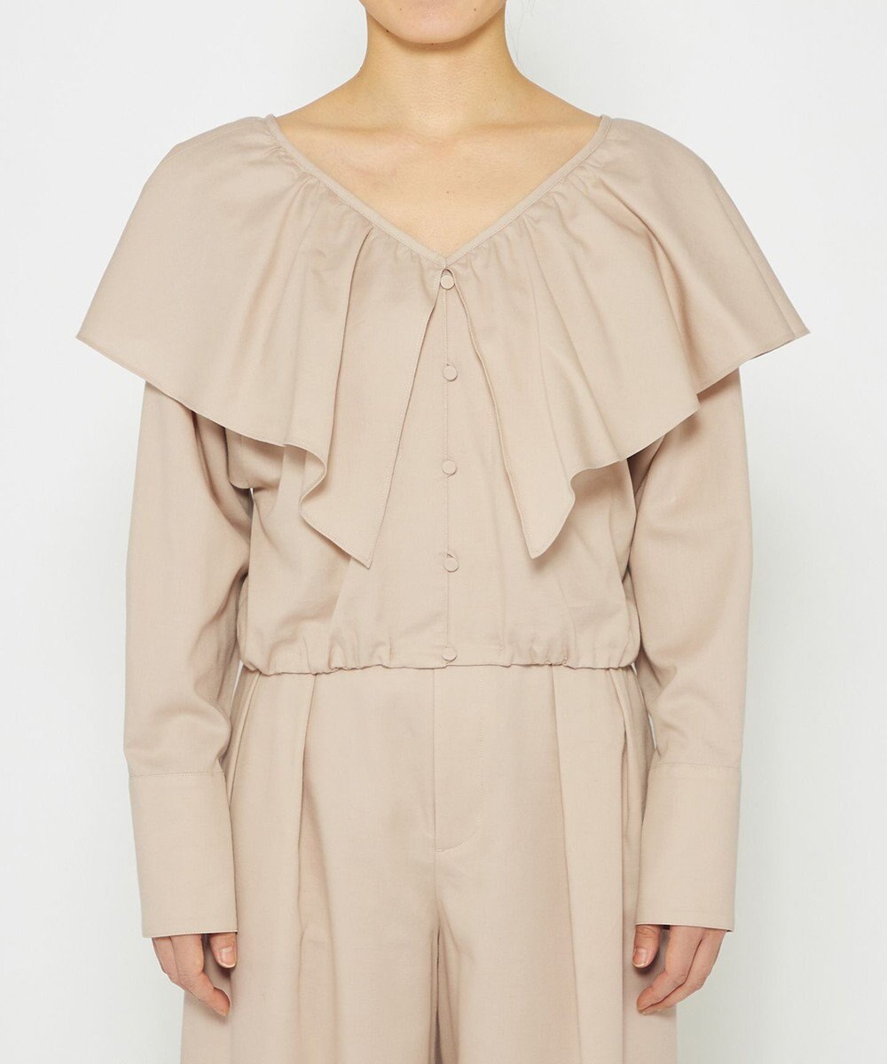 uncrave 【手洗い可】シャンブレー ラッフル ブラウス（uncrave WHITE） 