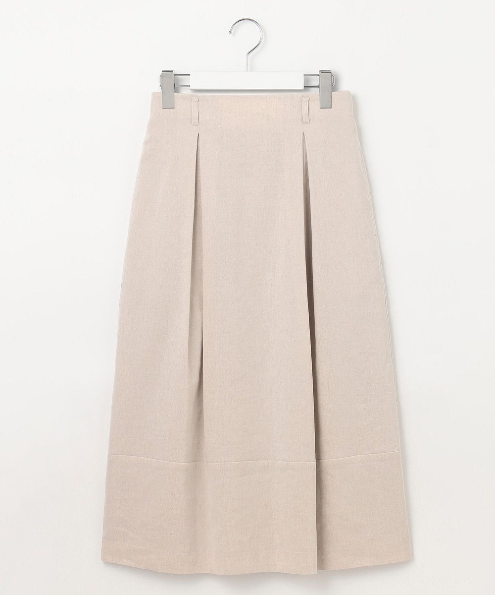 23区 【洗える】リネンレーヨンストレッチ タック スカート 