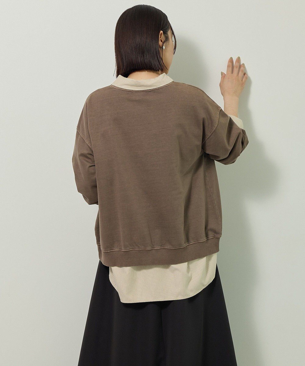 Green Parks シルキータッチストライプシャツ 