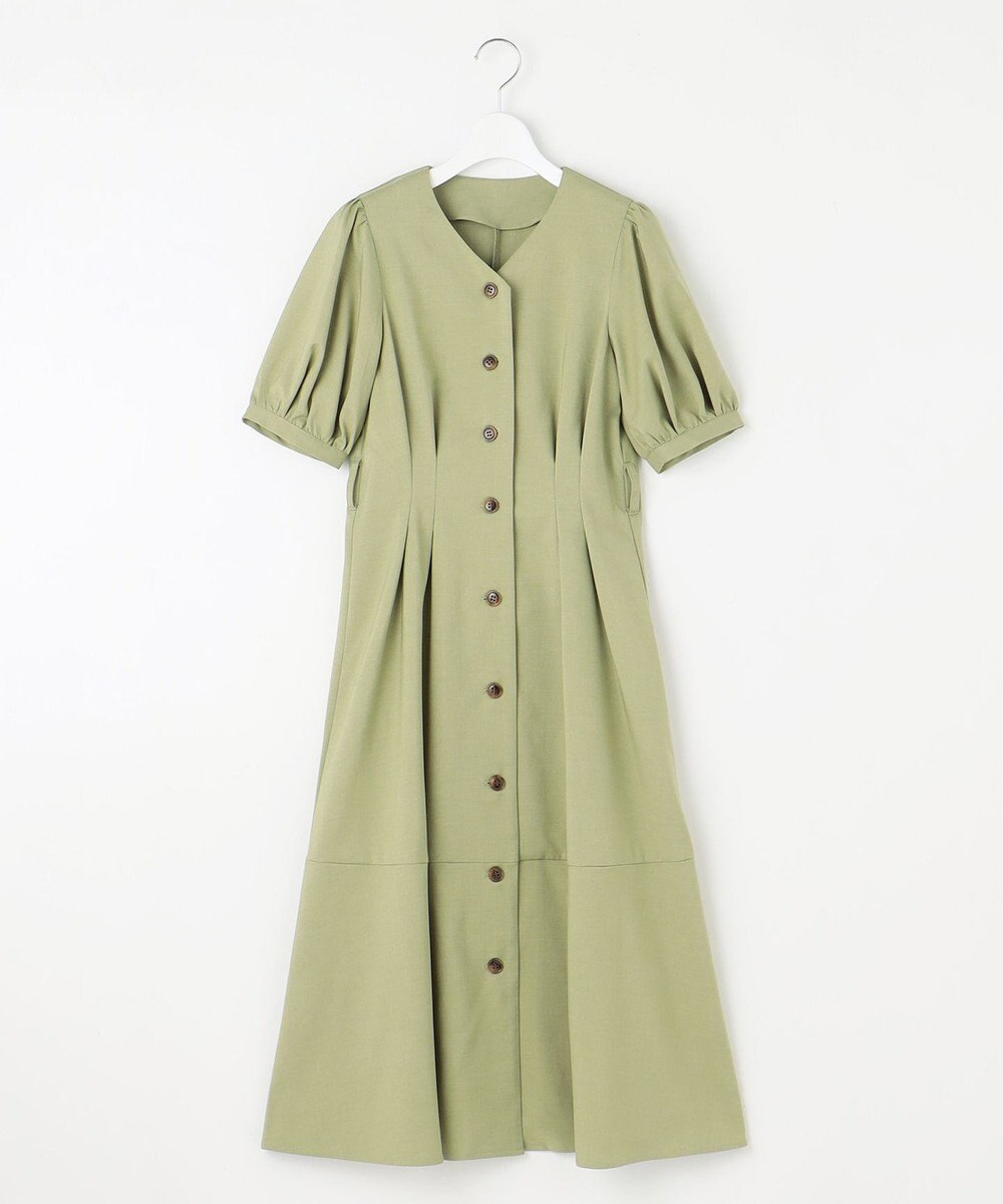 Feroux 【洗える】パフスリーブシャツ ワンピース 