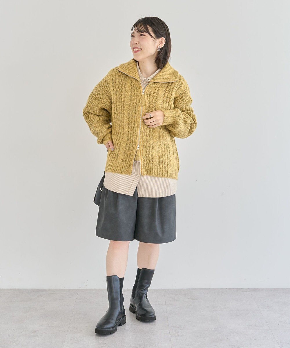 Green Parks シルキータッチストライプシャツ 