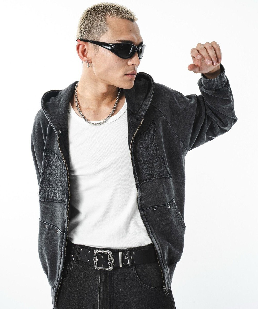 WEGO パウダーブリーチスタッズZIPパーカー 