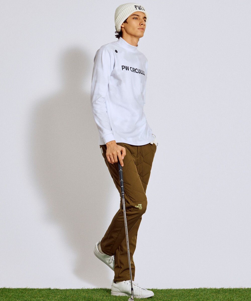 PW CIRCULUS 【裏起毛であたたか】【MEN】Dot camouflage ロングスリーブモックネックT ゴルフ 