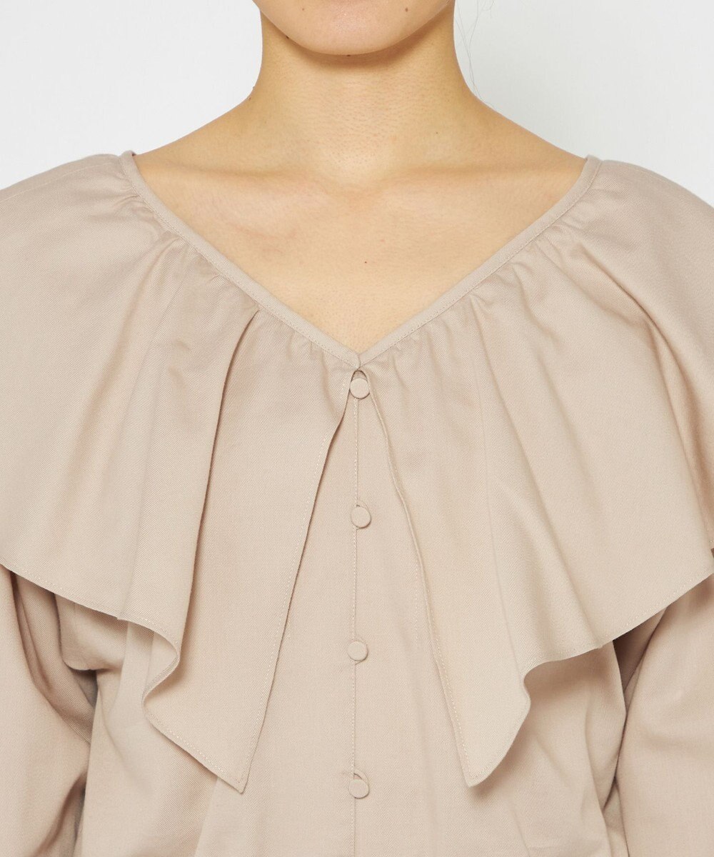 uncrave 【手洗い可】シャンブレー ラッフル ブラウス（uncrave WHITE） 