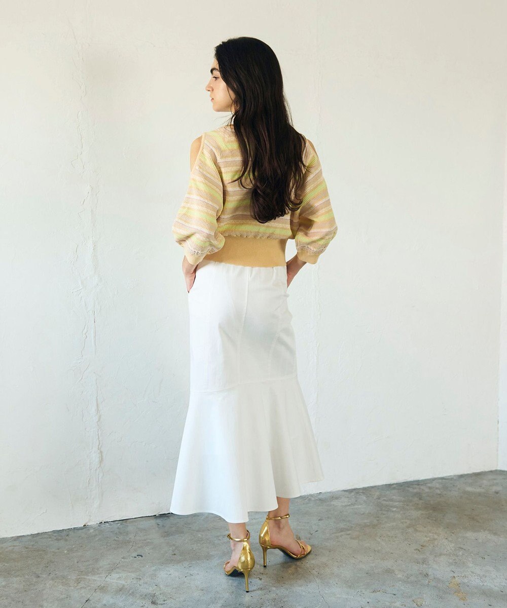 GRACE CONTINENTAL ボーダーパフニットトップ 