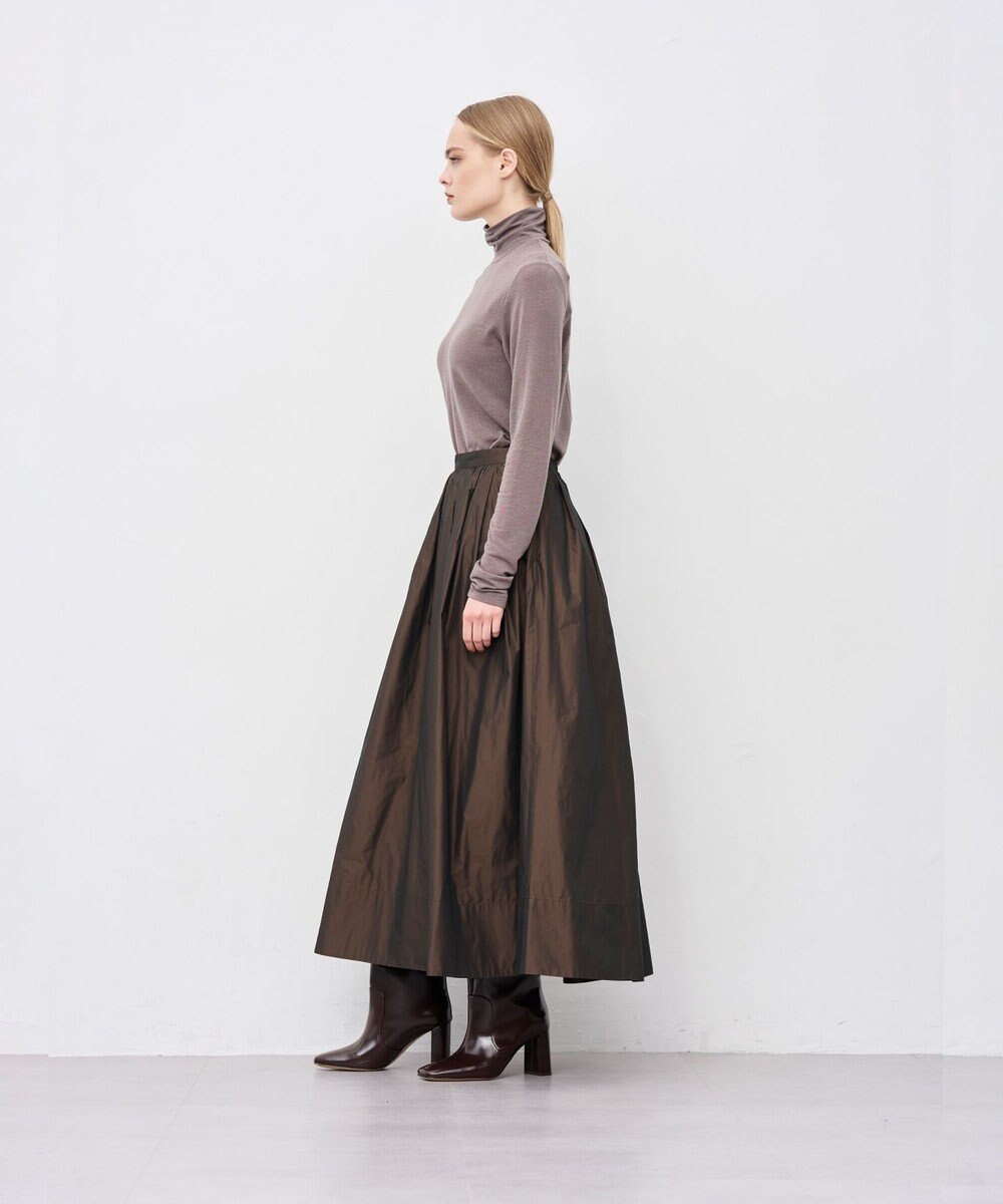 uncrave メモリータフタ フレアスカート 