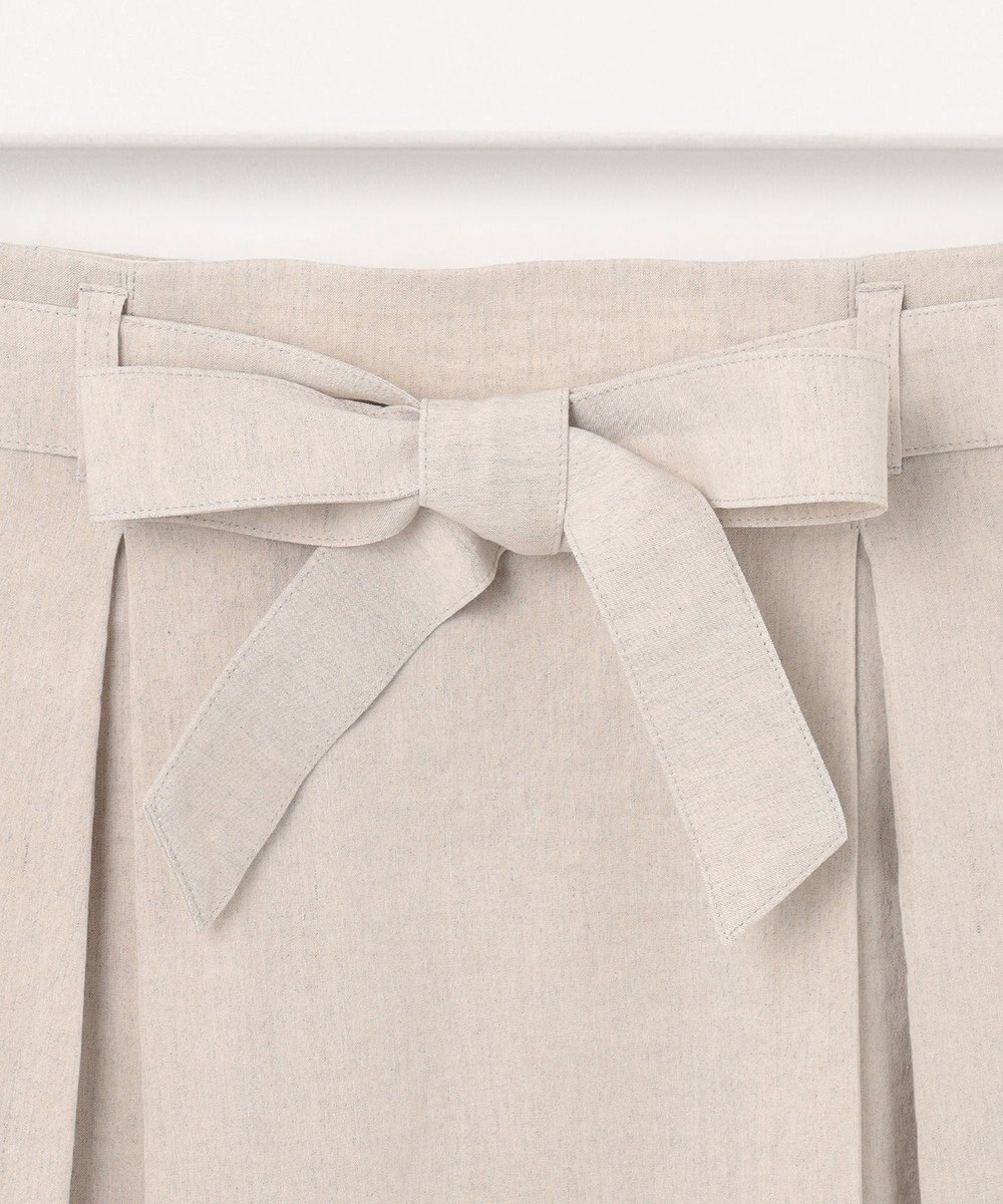 23区 L 【洗える】リネンレーヨンストレッチ タック スカート 