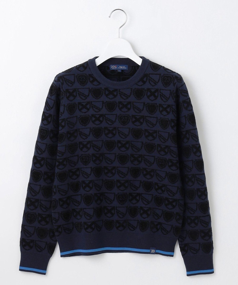 23区GOLF 【WOMEN】エンブレムジャガード ニット 