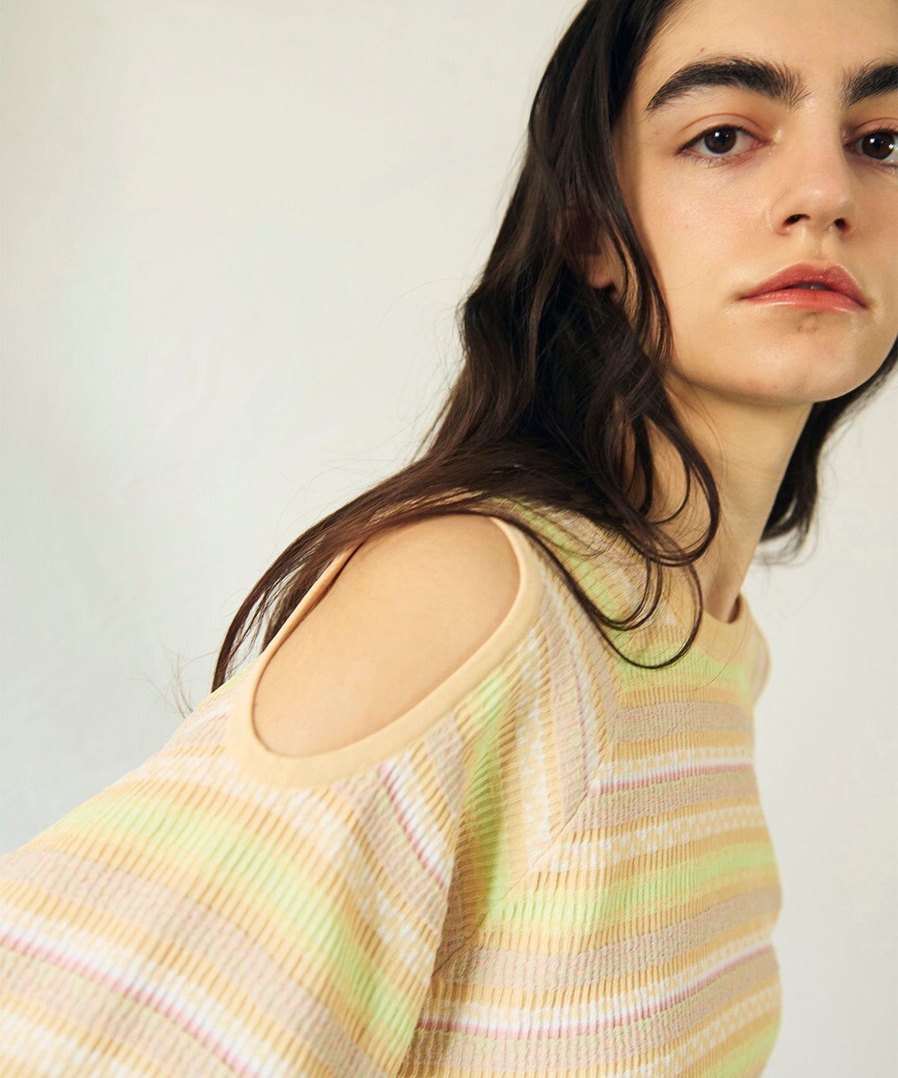 GRACE CONTINENTAL ボーダーパフニットトップ 