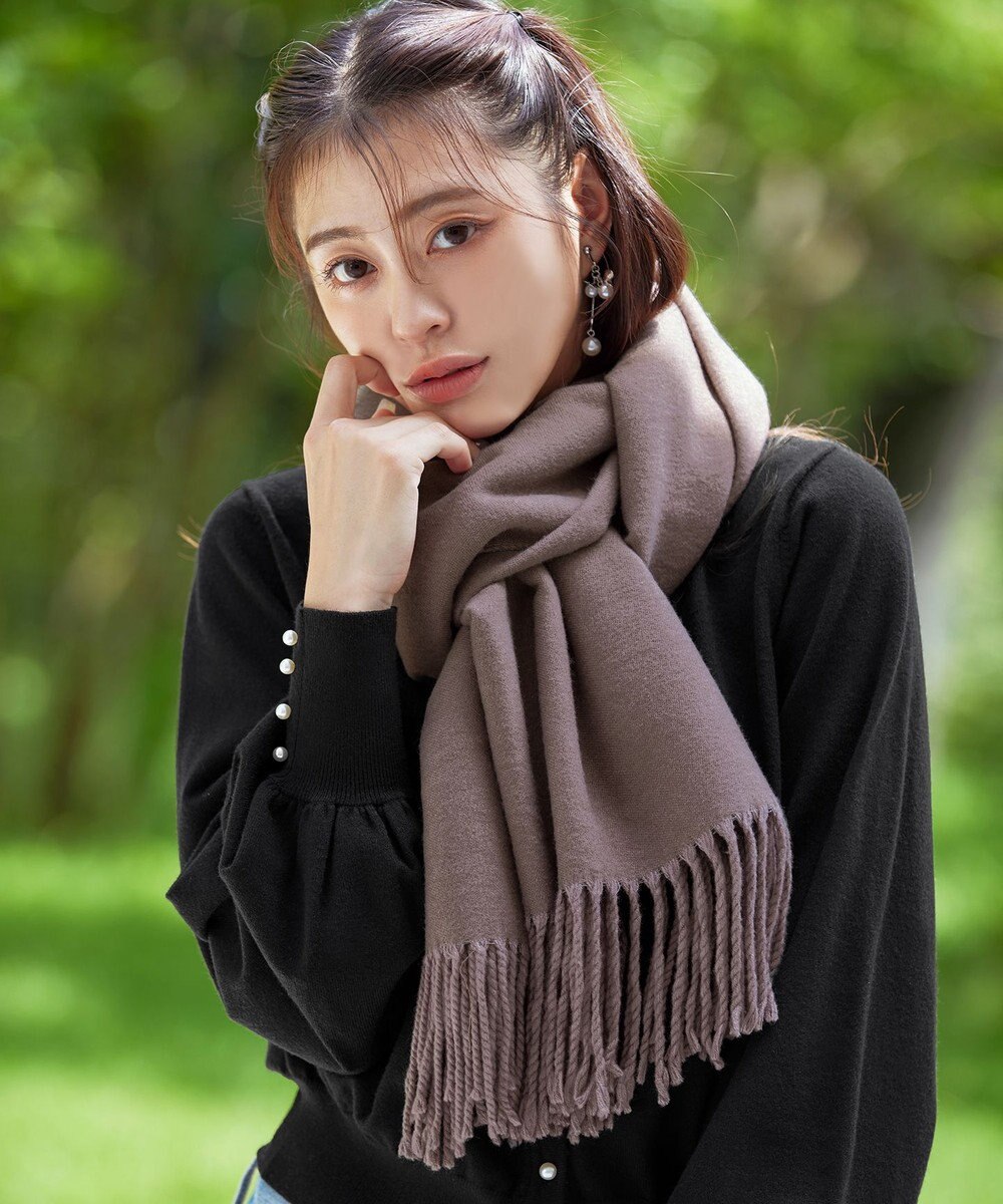 Tiaclasse 【洗える】リバーシブルデザイン大判マフラー 