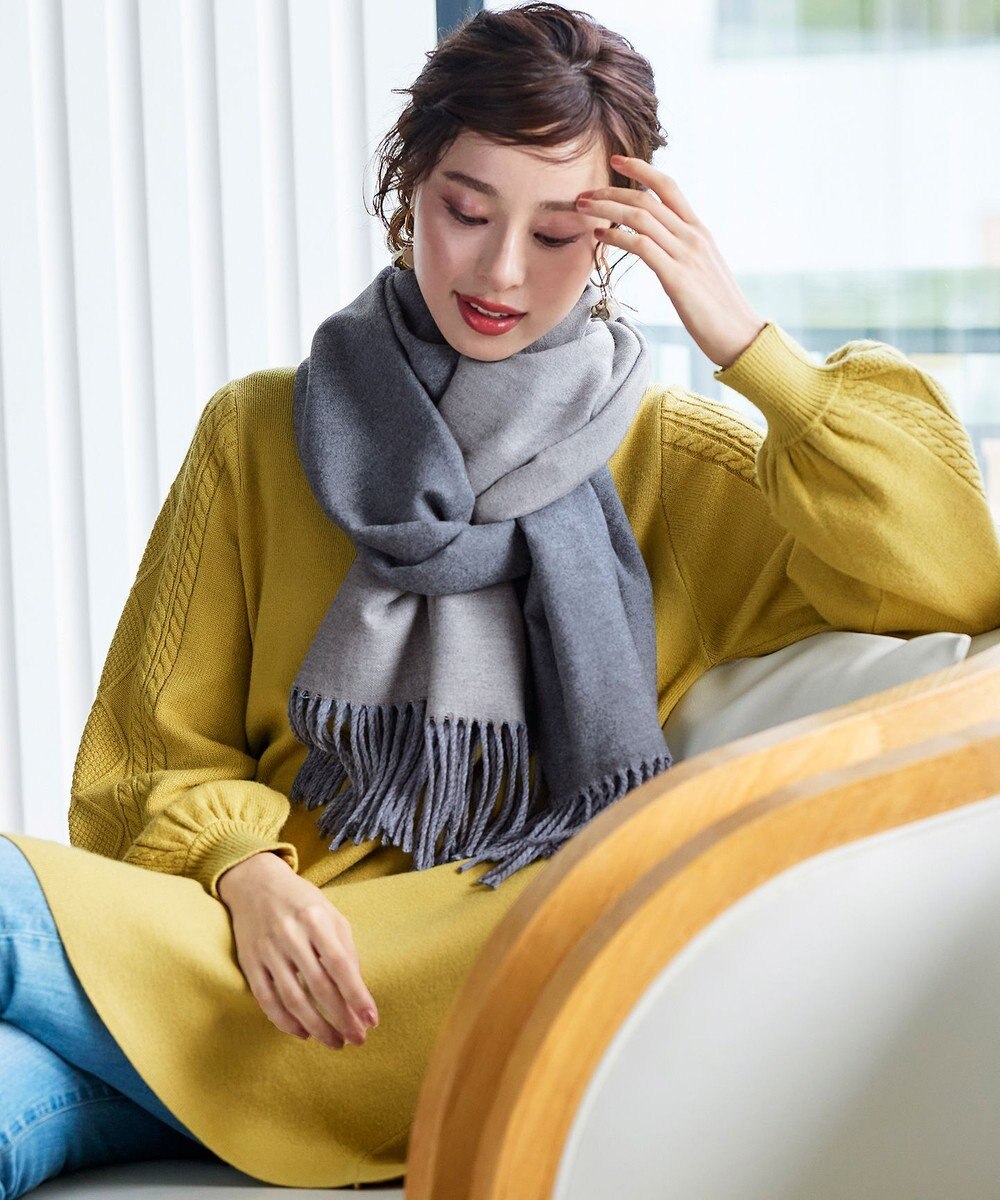 Tiaclasse 【洗える】リバーシブルデザイン大判マフラー 