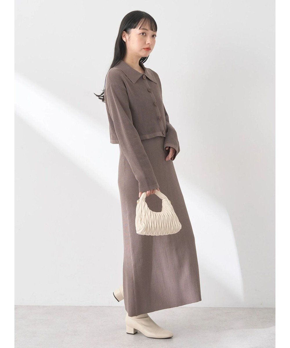 earth music&ecology ＳＥＴ２点襟付きカーディガン＋ニットワンピース 