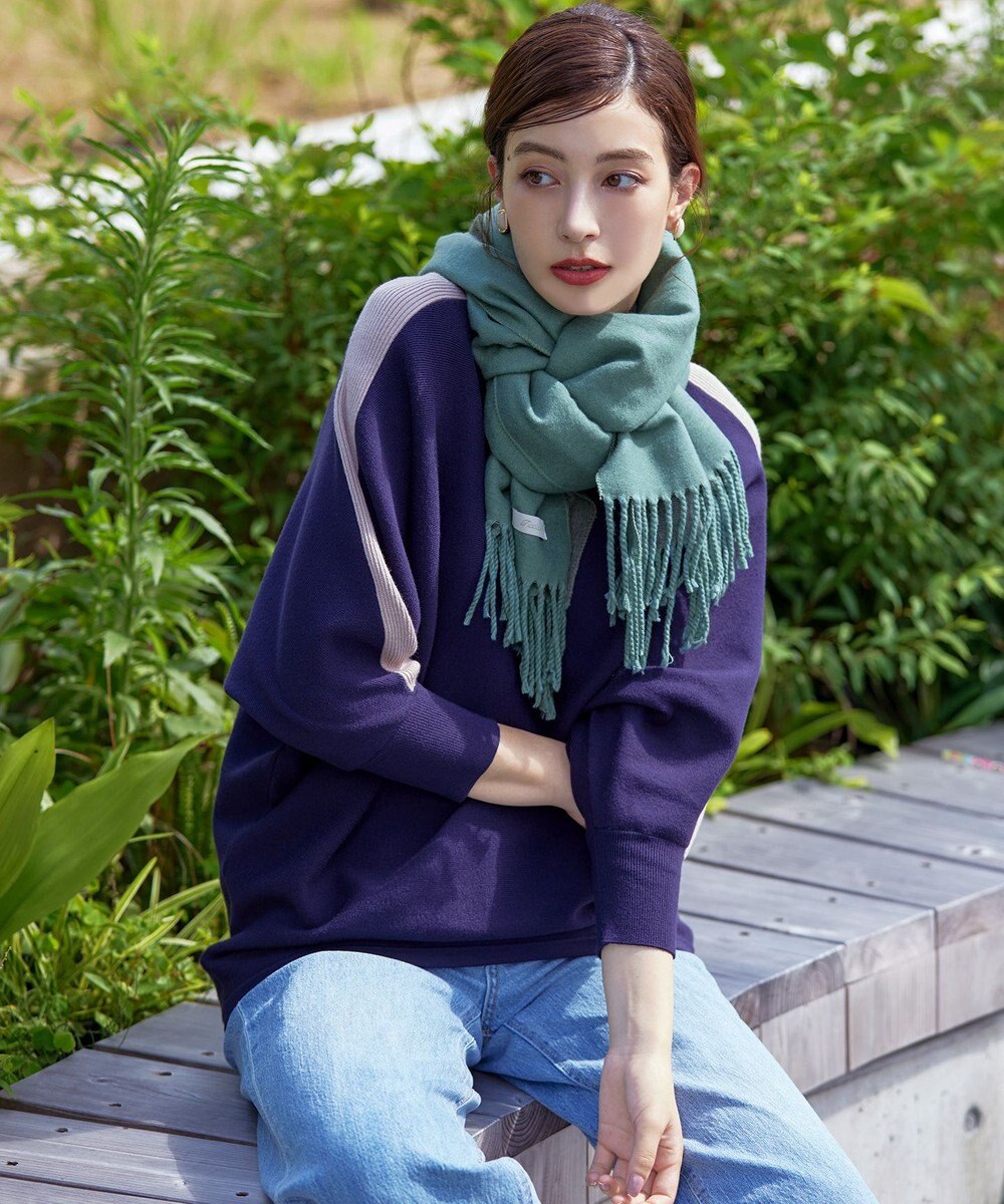 Tiaclasse 【洗える】リバーシブルデザイン大判マフラー 