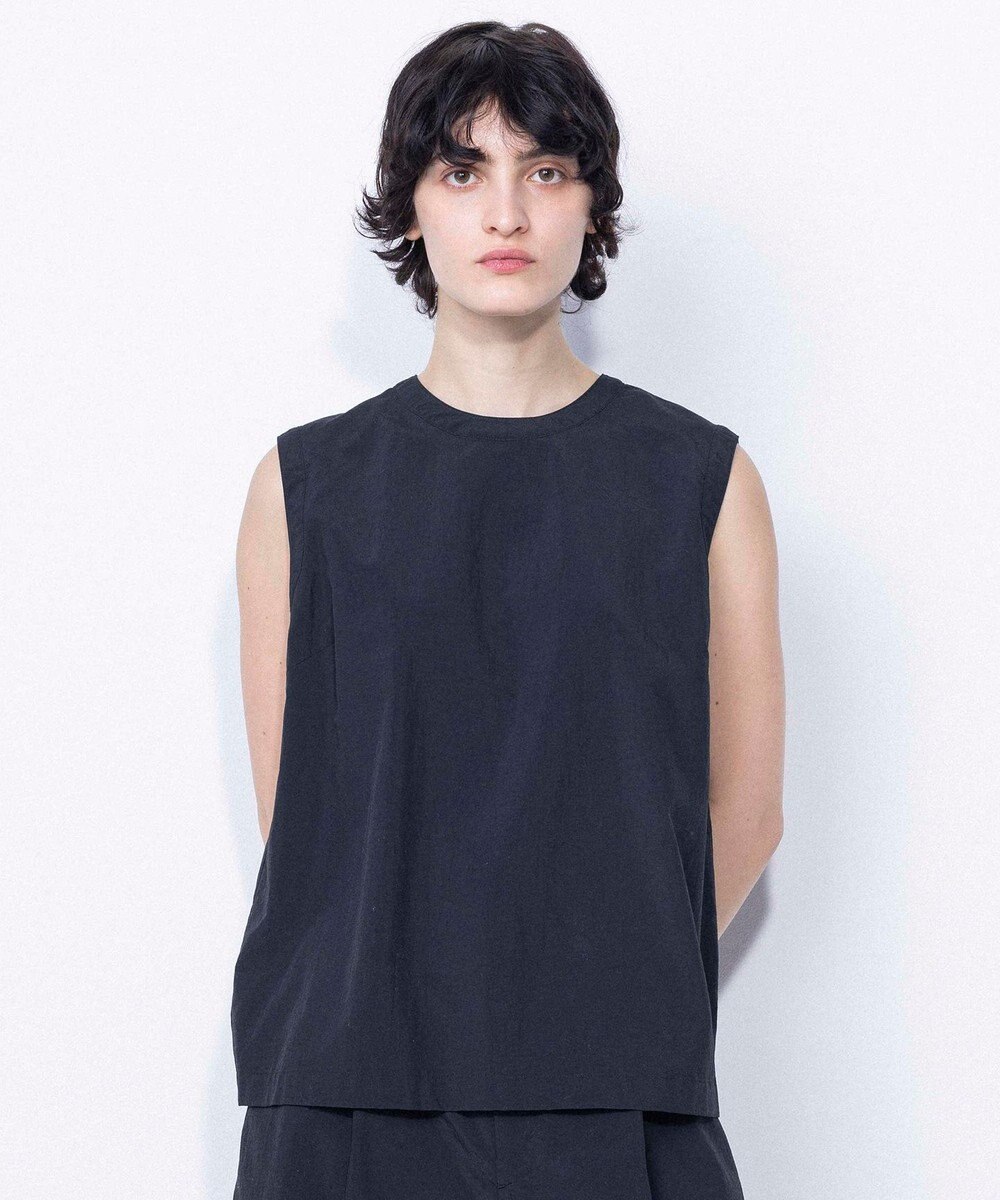 NAVE 【ReNAVE・洗える/撥水加工/接触冷感/UVケア/セットアップ】ナイロンタスラン ノースリブラウス 