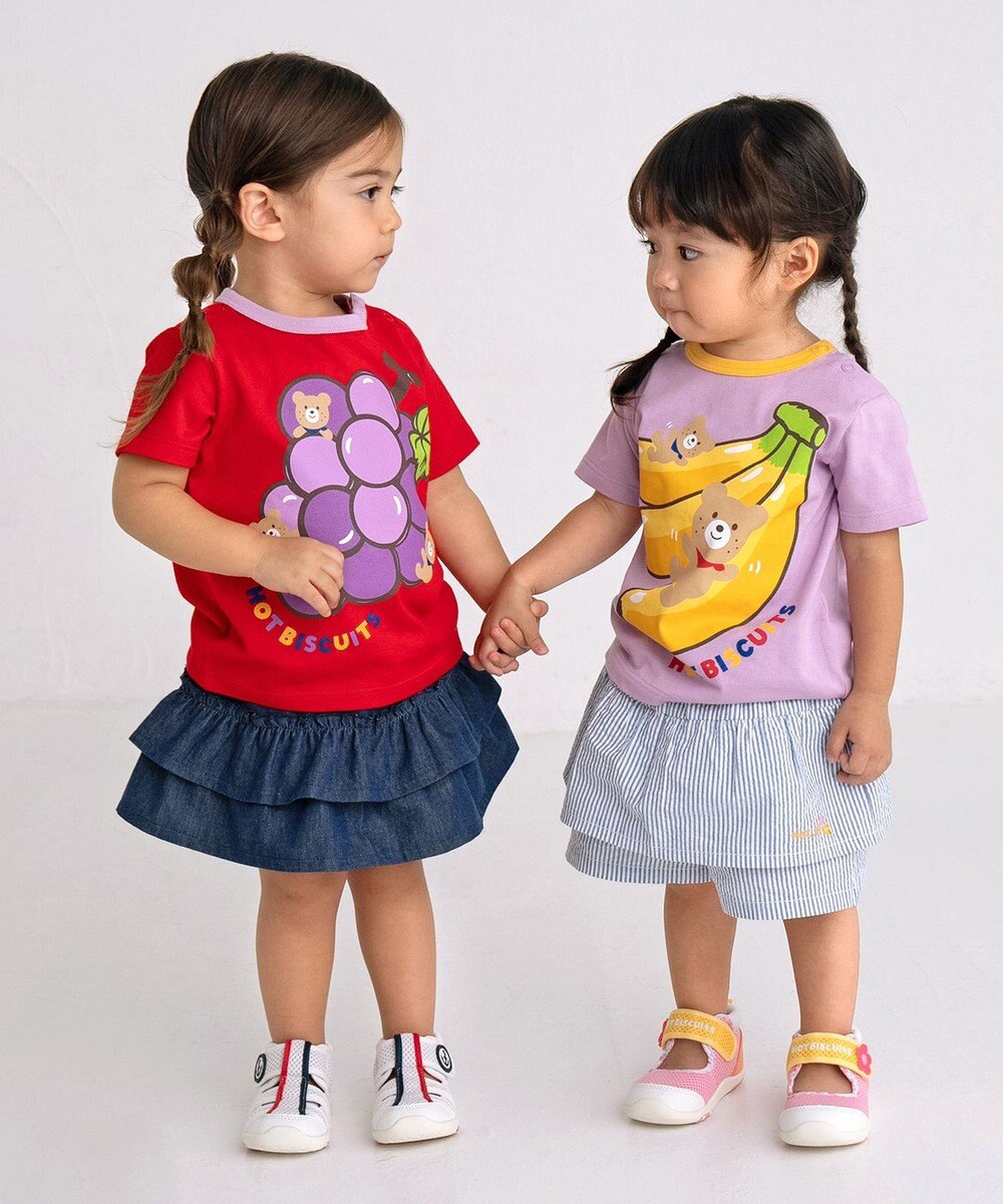 MIKI HOUSE HOT BISCUITS 【80-120cm】 フルーツモチーフ 半袖Tシャツ 