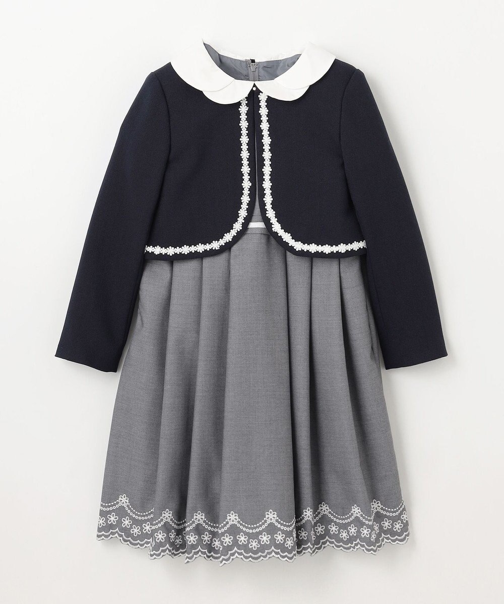 ANY KIDS 【2点セット】ジャケット＋裾刺繍ワンピース 