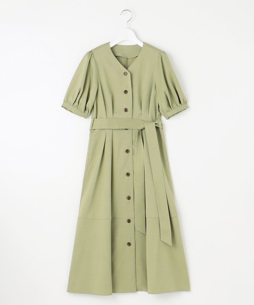 Feroux 【洗える】パフスリーブシャツ ワンピース 